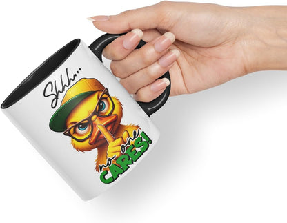 Vixar Shhh… No One Cares! Coloured Ceramic Mug Cup 11oz Funny Sarcastic Gift (Black)