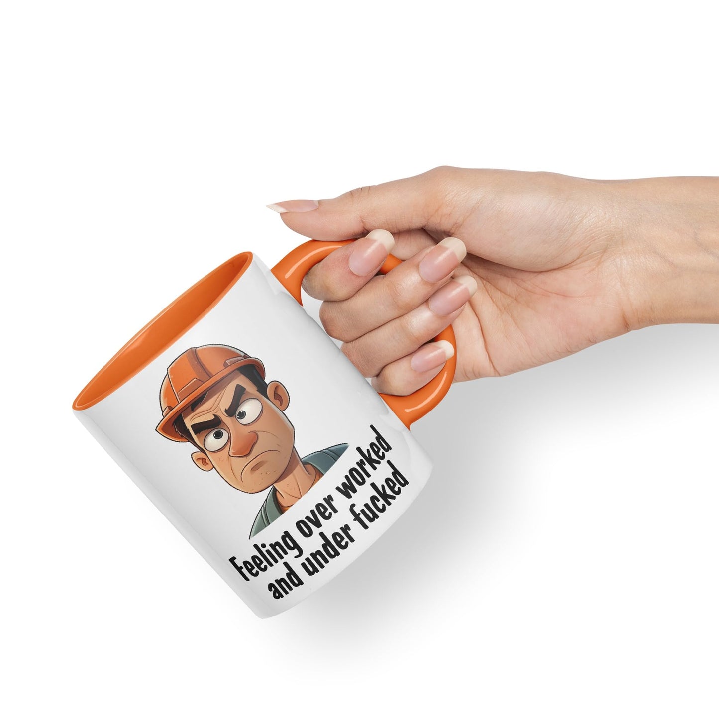 Feeling Over Worked and Under f… Sarcastic Joke Ceramic Coloured Mug Cup for Tea Coffee Hot Brew 330ml 11 Oz