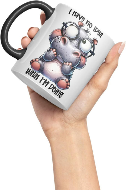Vixar I Have No Idea What I’m Doing Coloured Ceramic Mug Cup 11oz Funny Sarcastic Gift (Black)