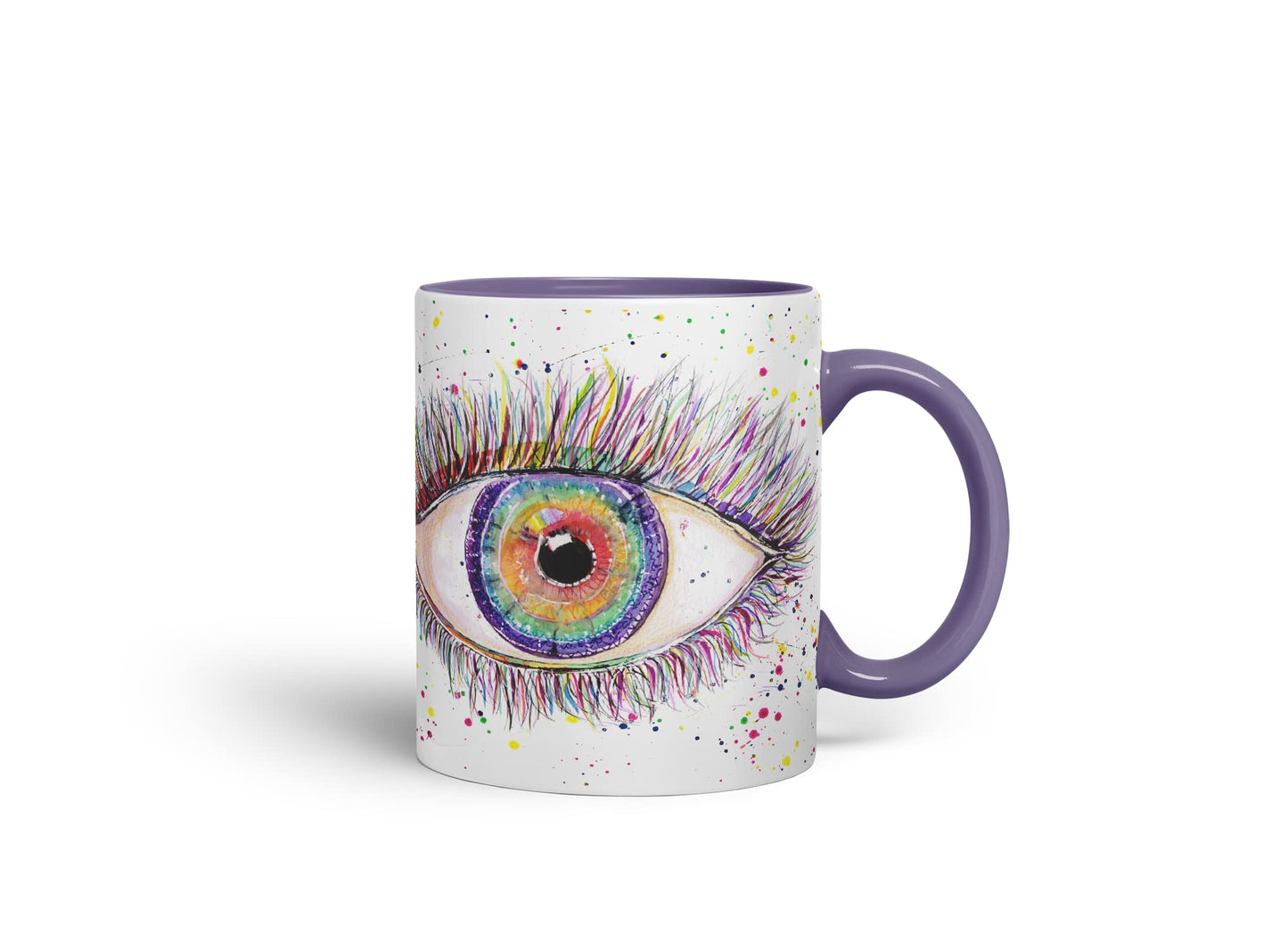 Vixar Eye Rainbow Watercolour Art Coloured Mug Cup Gift Birthday Work Office Tea Coffee