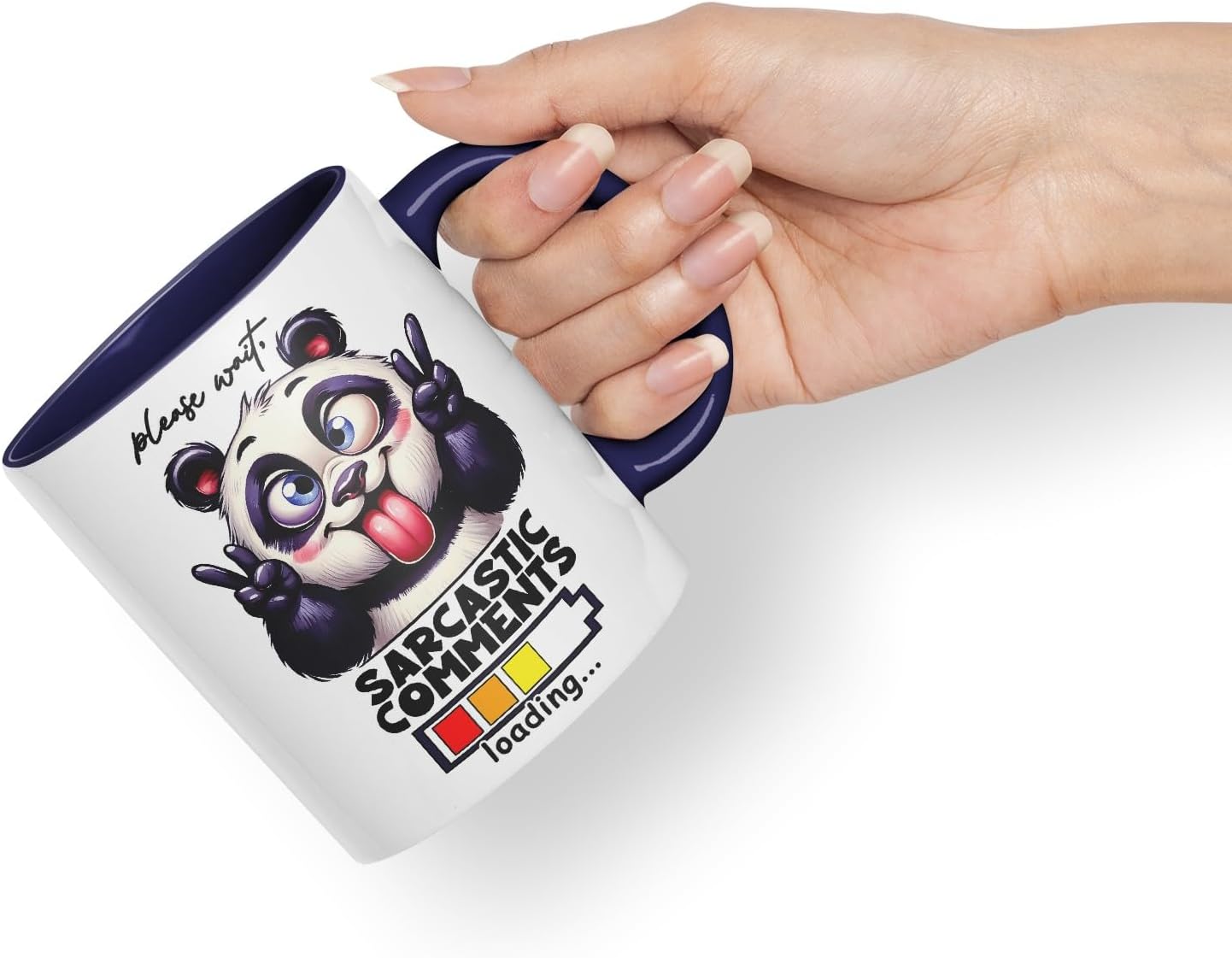 Vixar Please Wait… Sarcastic Comments Loading Coloured Ceramic Mug Cup 11oz Funny Sarcastic Gift (Navy)