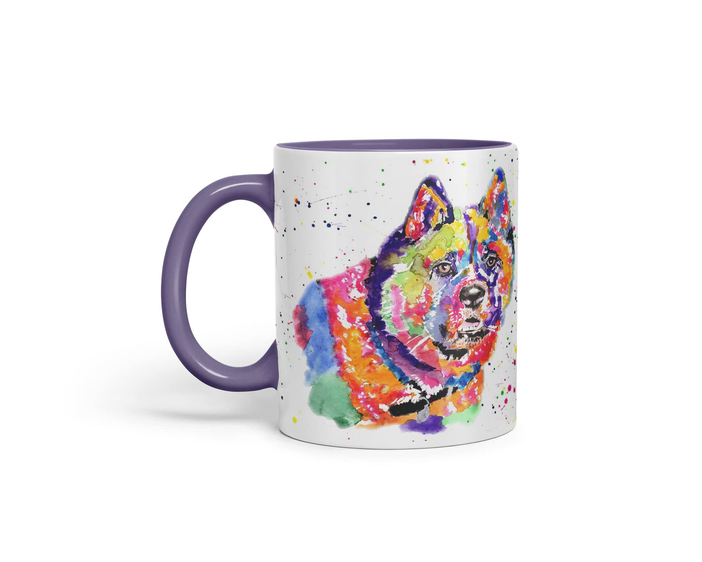 Vixar Akita Japanese Dog Breed Pet Animals Watercolour Art Coloured Mug Cup Gift Birthday Work Office Tea Coffee