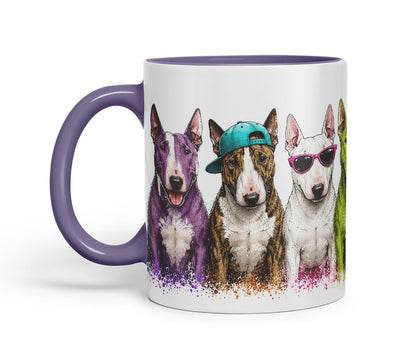 Vixar English Bull Terrier Dog Mug – Cute Bull Terrier Coloured Ceramic Mug Cup Gift, 11oz (Black)