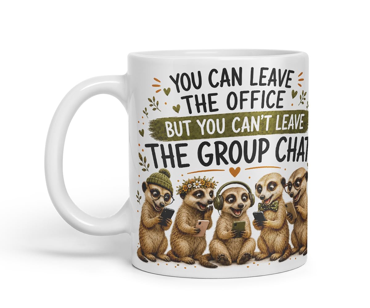 Vixar You Can't Leave the Group Chat Mug – Funny Coworker Leaving Colleague Goodbye Gift, 11oz (Black)