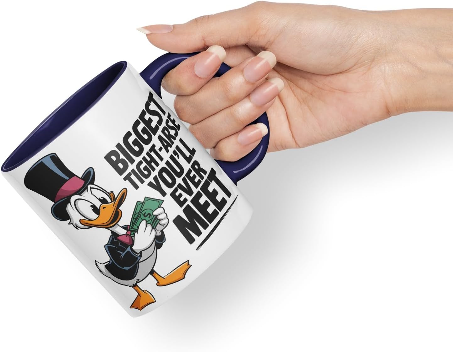 Vixar Biggest Tight-Arse You’ll Ever Meet Sarcastic Duck Coloured Ceramic Mug Cup Gift, 11oz (Black)