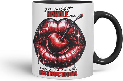 Vixar Could Not Handle Me Sassy Mug – Coloured Ceramic Mug Cup Gift, 11oz (Black)