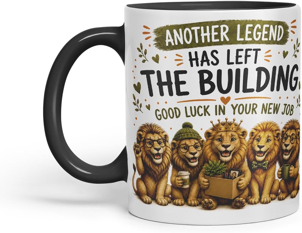 Vixar Another Legend Has Left the Building Mug – Funny Coworker Leaving Colleague Goodbye Gift, 11oz (Black)