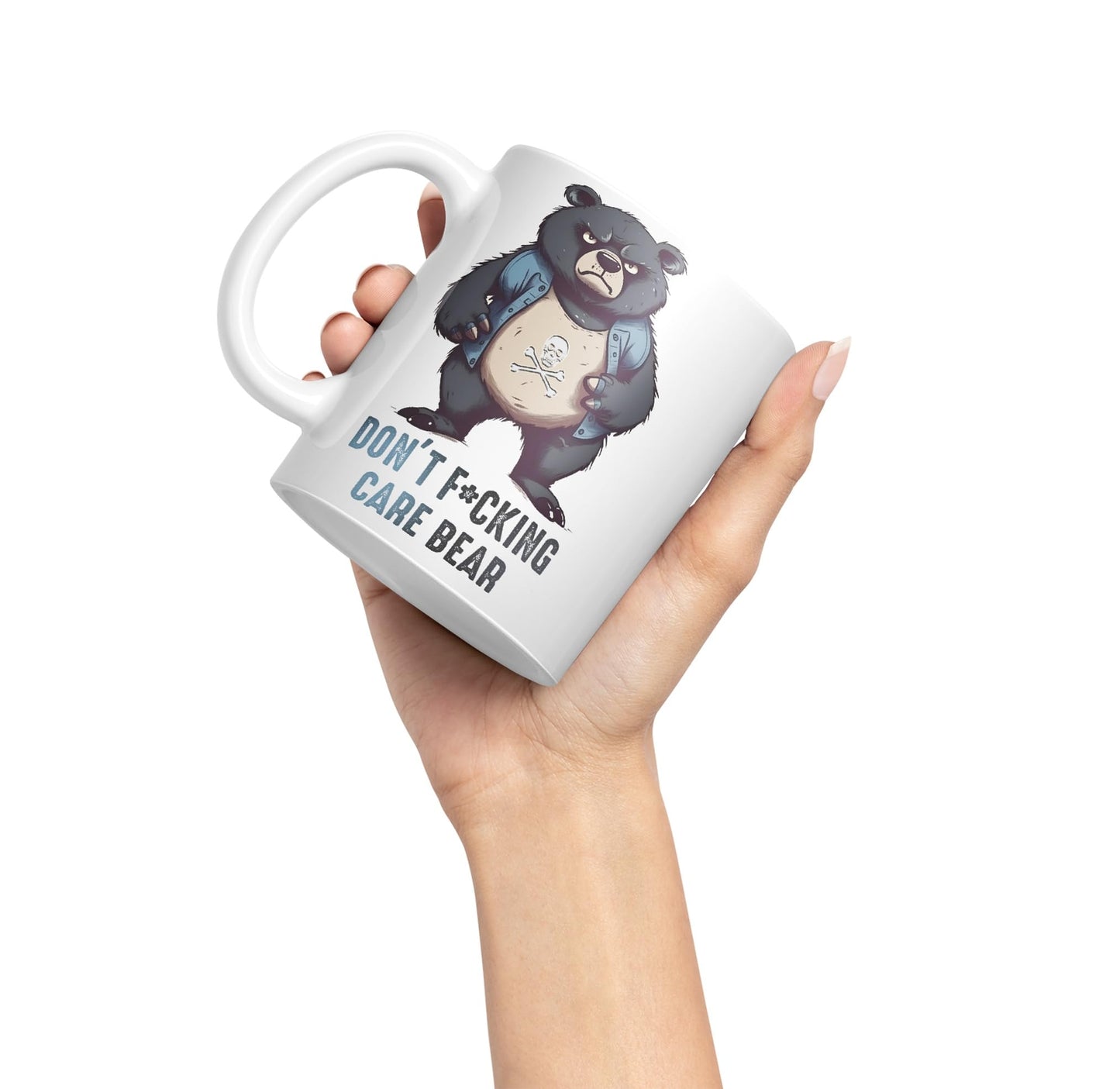 Vixar Don't F**g Care Bear Sarcastic Joke Ceramic Coloured Mug Cup for Tea Coffee Hot Brew 330ml 11Oz
