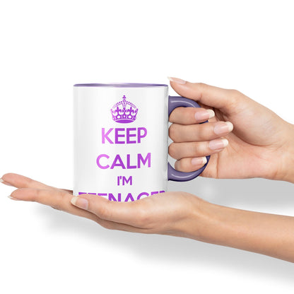 Keep Calm I'm Teenager Ceramic Coloured Mug Cup for Tea Coffee Hot Brew 330ml 11Oz Gift