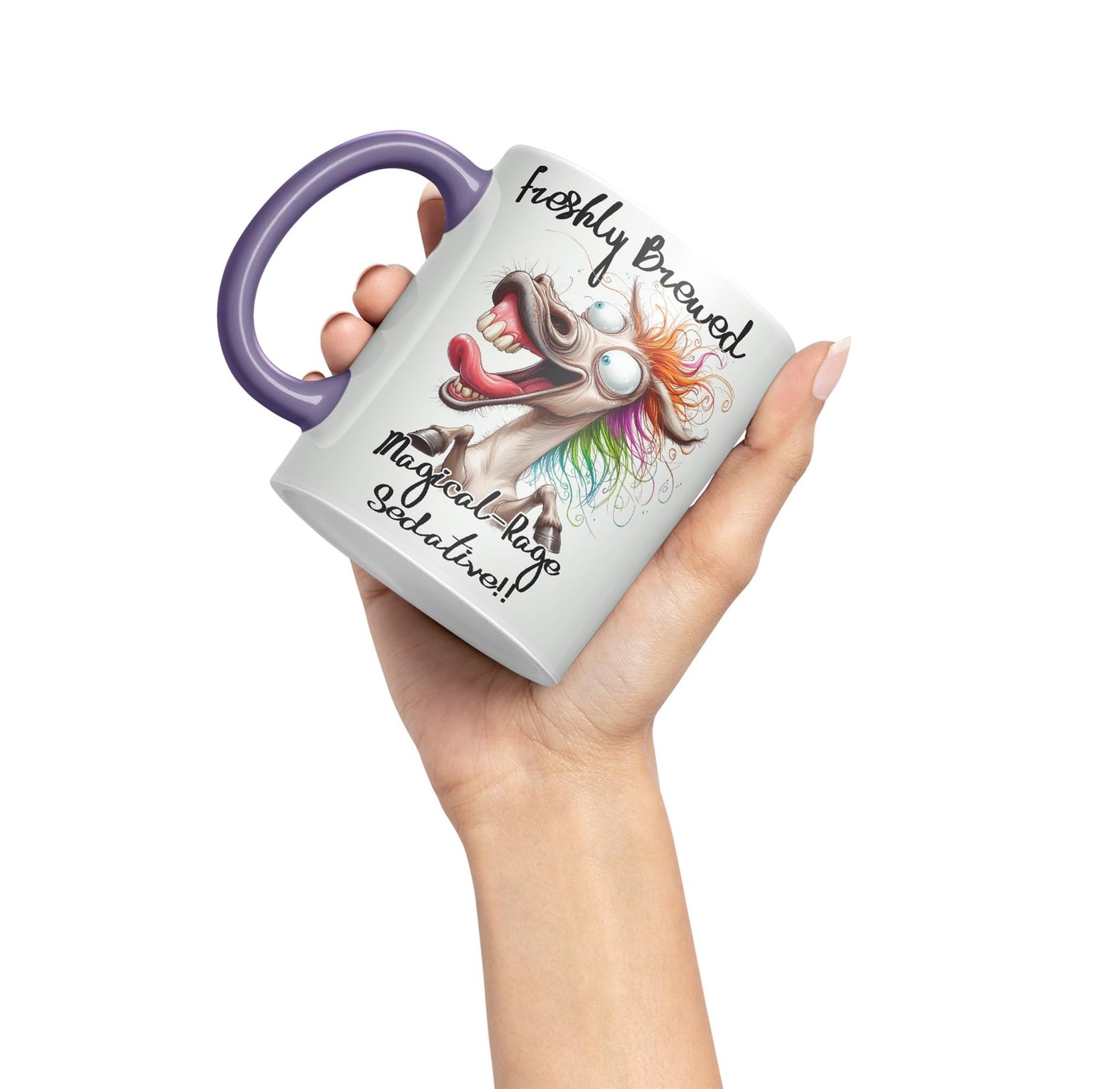 Fresh Brewed, Magical-Rage Sedalive!! Horse Joke sarkasm Sarcastic Ceramic Coloured Mug Cup for Tea Coffee Hot Brew 330ml 11Oz Gift