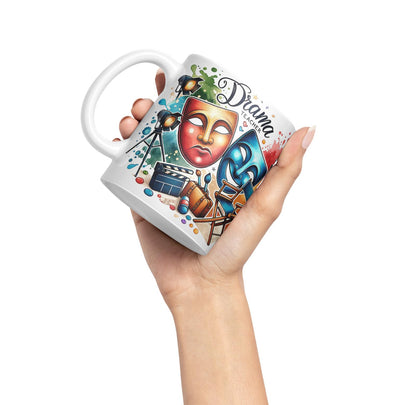 Vixar Drama Teacher Mug Thank You, End of School Gift Ceramic Coloured Mug Cup for Tea Coffee Hot Brew 330ml 11Oz Gift