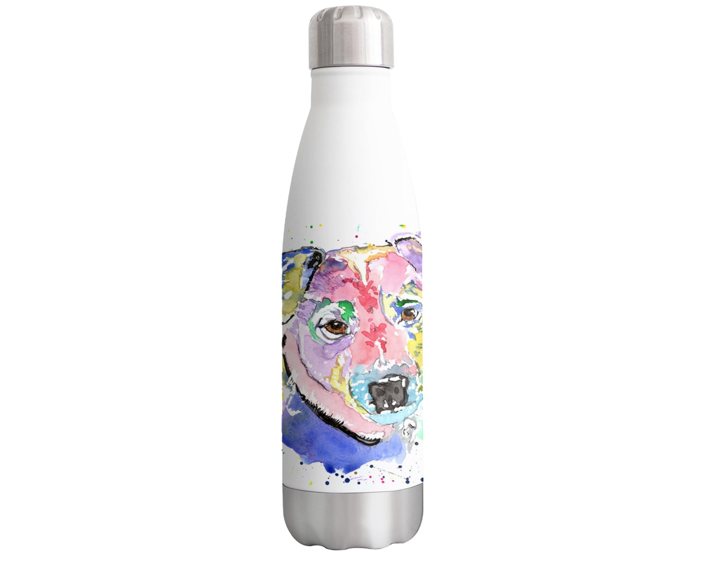 Vixar Jack Russell terrier dog Pet Animals Watercolour Bottle double Wall insulated Stainless steel sport Drinks 500ml