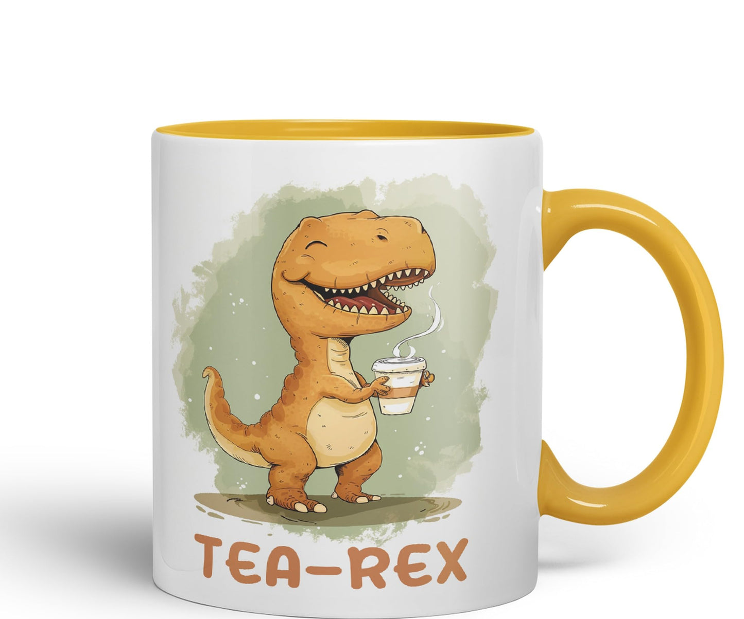 Tea-Rex, Dinosaurus, Dino Joke sarkasm Sarcastic Ceramic Coloured Mug Cup for Tea Coffee Hot Brew 330ml 11Oz Gift