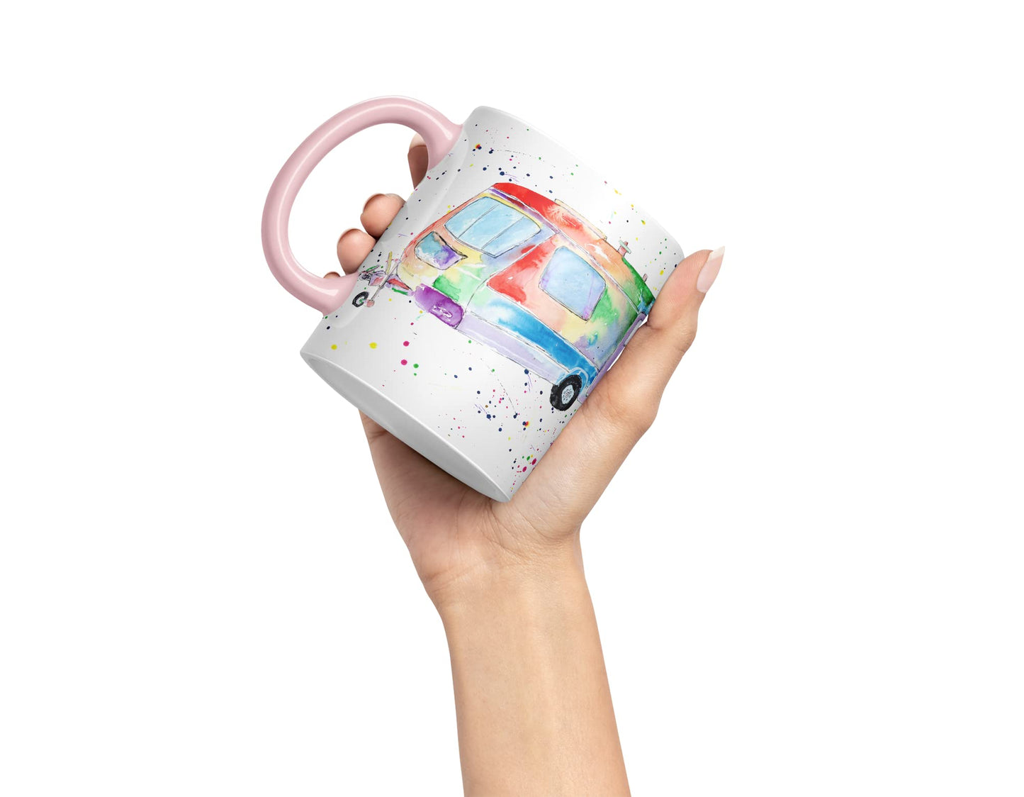 Vixar Tourer Caravan Holiday Home Watercolour Art Coloured Mug Cup Gift Birthday Work Office Tea Coffee