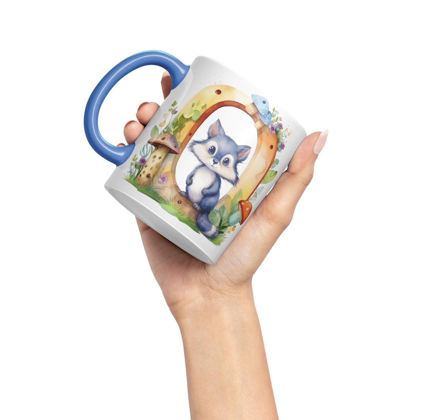 Letter O mug, Animals Alphabet Letter O Monogram animal for kids Ceramic Coloured Mug Cup for Tea Coffee Hot brew 330ml 11Oz Gift