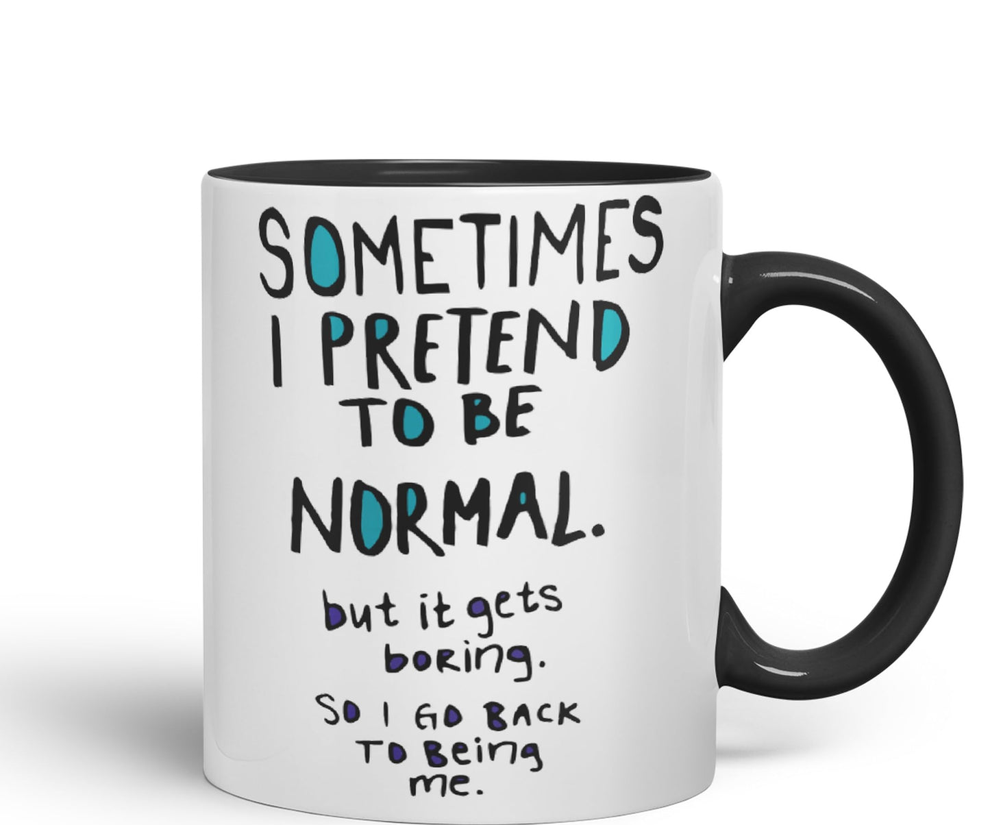 Vixar Sometimes I Pretend to be Normal Coloured Ceramic Mug Cup Gift 330ml 11oz Work Office Tea Coffee Gift