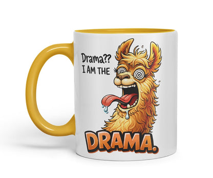 Vixar Drama I Am The Drama Llama Coloured Ceramic Mug Cup Gift, 11oz (Black)