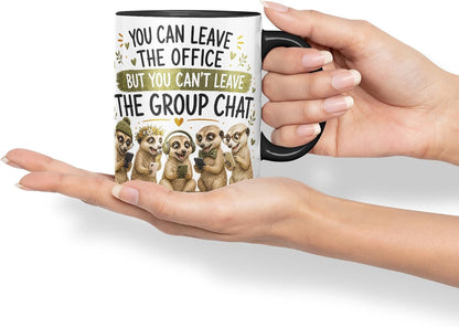Vixar You Can't Leave the Group Chat Mug – Funny Coworker Leaving Colleague Goodbye Gift, 11oz (Black)