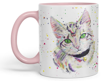 Vixar Cat Kitten Feline Pet Animals Watercolour Art Coloured Mug Cup Gift Birthday Work Office Tea Coffee