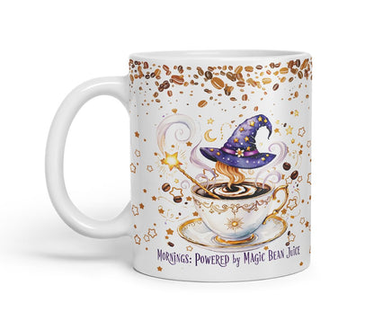 Vixar Magic Bean Juice Coffee Mug – Coloured Ceramic Mug Cup Gift, 11oz (Black)