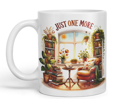 Vixar Just One More Coloured Mug Cup Cozy Reading Room Gift 11oz (Black)