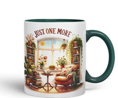 Vixar Just One More Coloured Mug Cup Cozy Reading Room Gift 11oz (Black)