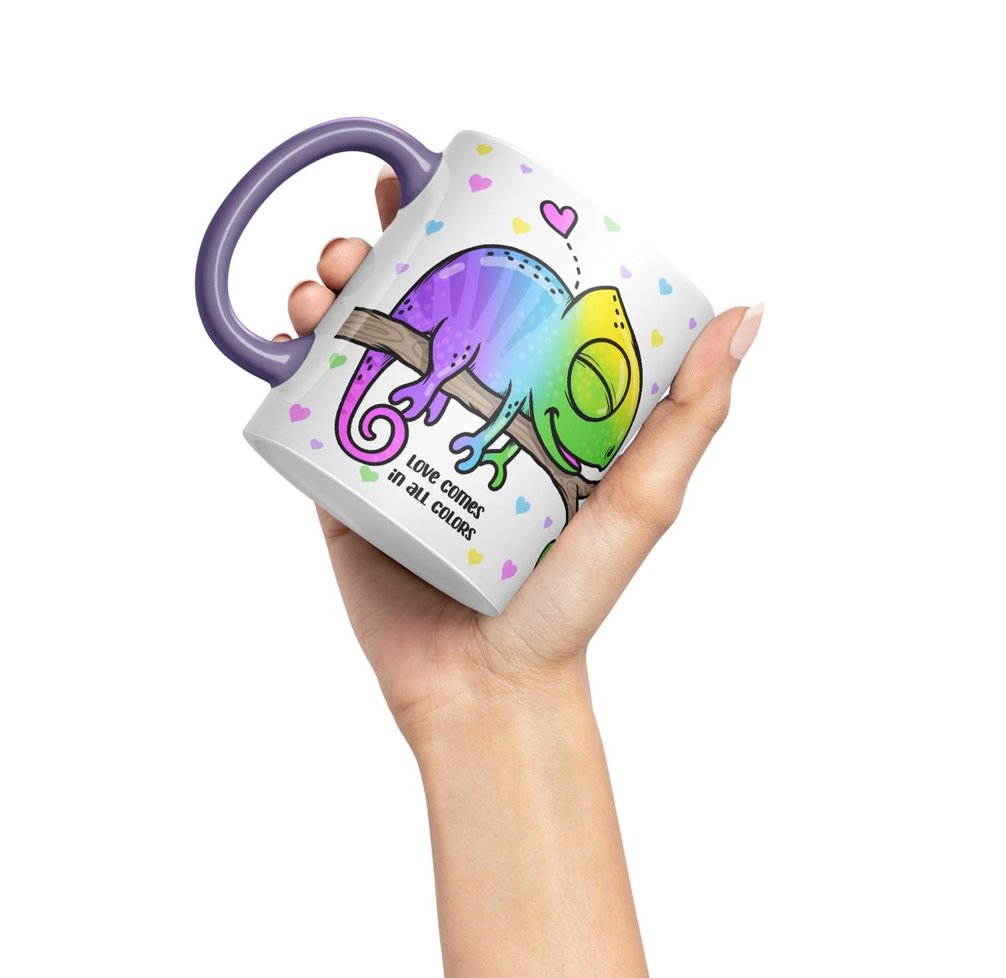 Vixar Love Comes in... Colors Chameleon Coloured Ceramic Mug Cup Gift 330ml 11oz Work Office Tea Coffee Valentines