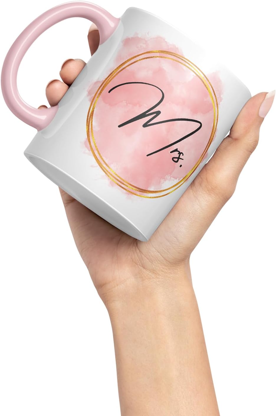 Vixar Mr and Mrs Watercolour Wedding Couple Mugs – Coloured Ceramic Mugs Cups Gift, 11oz, Set of 2