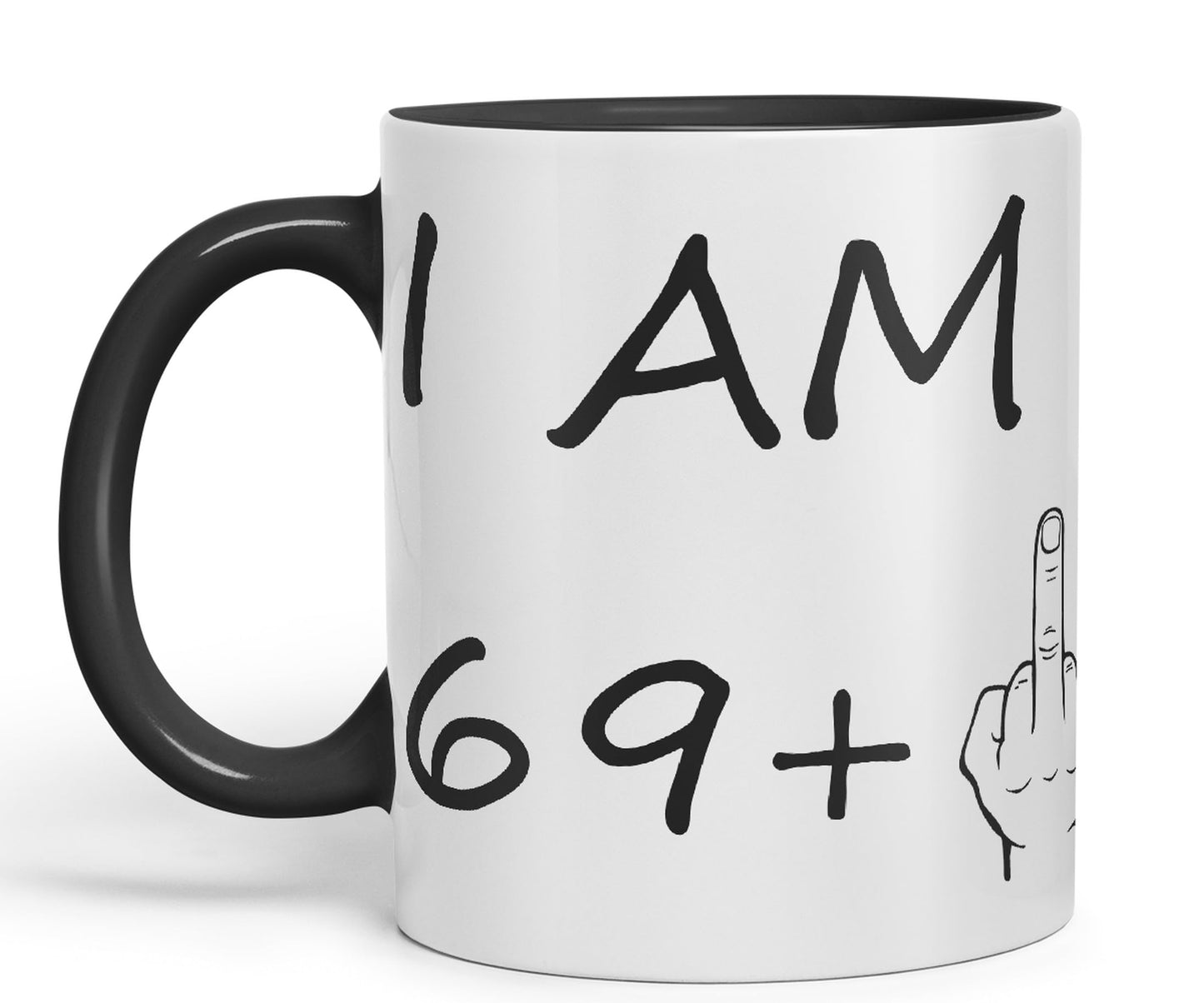 Vixar I am 69 + 1 Men Male Hand Ceramic 330 ml, 11oz Coloured Mug Cup Gift Coffee Tea Happy Birthday Turning 70 Years Old as a Joke Celebration 70th Birthday Gift idea