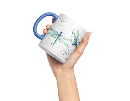 Vixar Dragonflies Dragonfly Insect Animals Watercolour Art Coloured Mug Cup Gift Birthday Work Office Tea Coffee