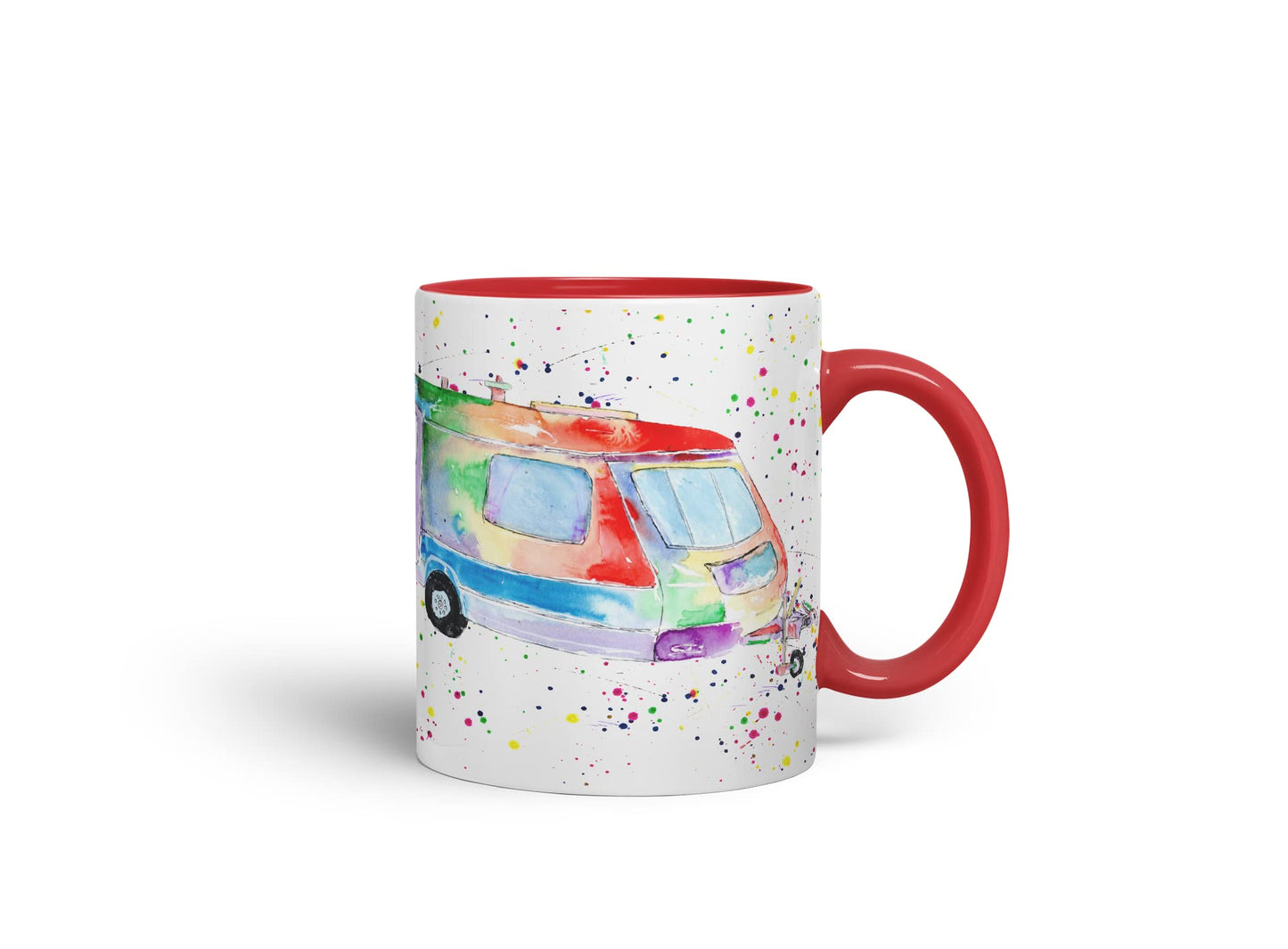 Vixar Tourer Caravan Holiday Home Watercolour Art Coloured Mug Cup Gift Birthday Work Office Tea Coffee