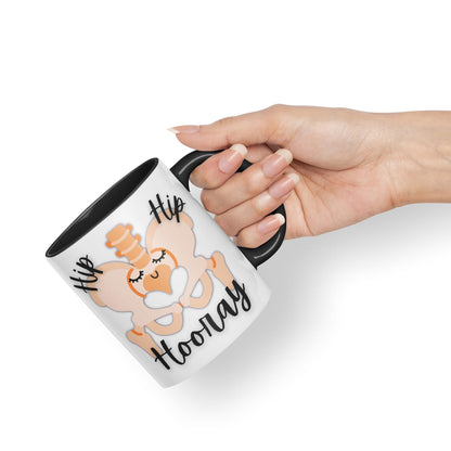 Vixar Anatomy Pun Humor Hip Hip Hooray Coloured Ceramic 330 ml Mug Cup Gift Birthday Work Office Tea Coffee
