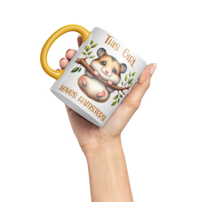This Girl Loves Hamster Joke sarkasm Sarcastic Ceramic Coloured Mug Cup for Tea Coffee Hot Brew 330ml 11Oz Gift