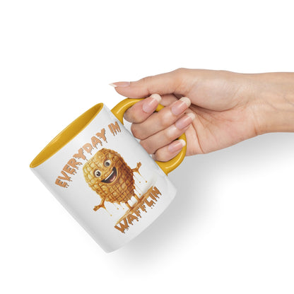 Everyday Im Wafflin, Joke sarkasm Sarcastic Ceramic Coloured Mug Cup for Tea Coffee Hot Brew 330ml 11Oz Gift