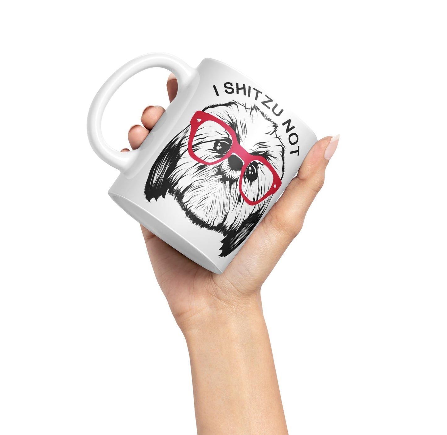 Vixar I Shitzu Not Great for Dog Lovers Funny Ceramic 330 ml Coloured Mug Cup Gift Tea Coffee Christmas Office Home Joke