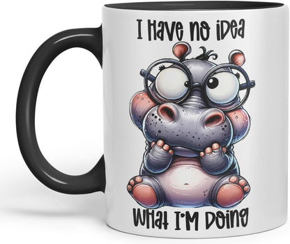 Vixar I Have No Idea What I’m Doing Coloured Ceramic Mug Cup 11oz Funny Sarcastic Gift (Black)