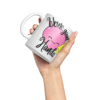 Vixar Anatomy Pun Humor Urine Good Hands Coloured Ceramic 330 ml Mug Cup Gift Birthday Work Office Tea Coffee
