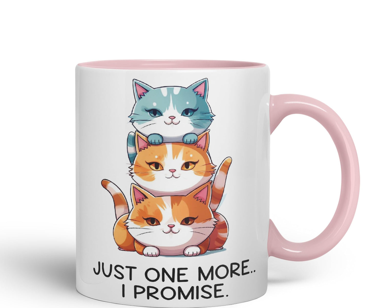 Just one More.. I Pomise Cats cat Sarcastic Joke Ceramic Coloured Mug Cup for Tea Coffee Hot Brew 330ml 11Oz