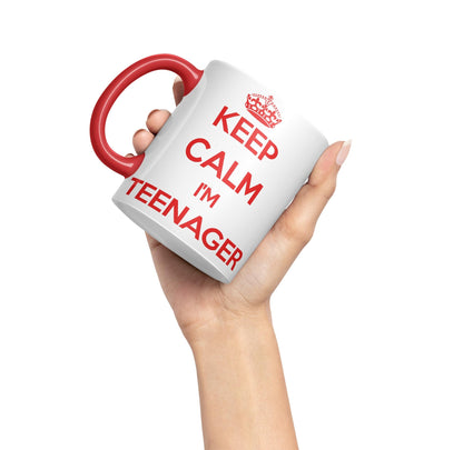 Keep Calm I'm Teenager Ceramic Coloured Mug Cup for Tea Coffee Hot Brew 330ml 11Oz Gift
