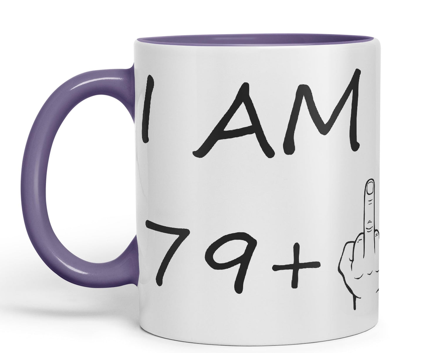 Vixar I am 79 + 1 Men Male Hand Ceramic 330 ml, 11oz Coloured Mug Cup Gift Coffee Tea Happy Birthday Turning 80 Years Old as a Joke Celebration 80th Birthday Gift idea
