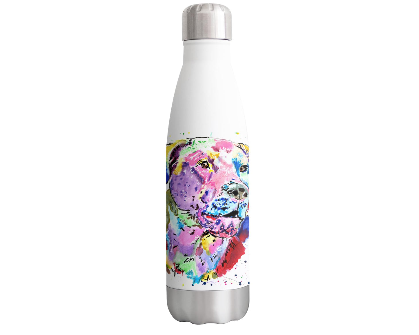 Vixar Labrador retriever dog Pet Animals Watercolour Bottle double Wall insulated Stainless steel sport Drinks 500ml