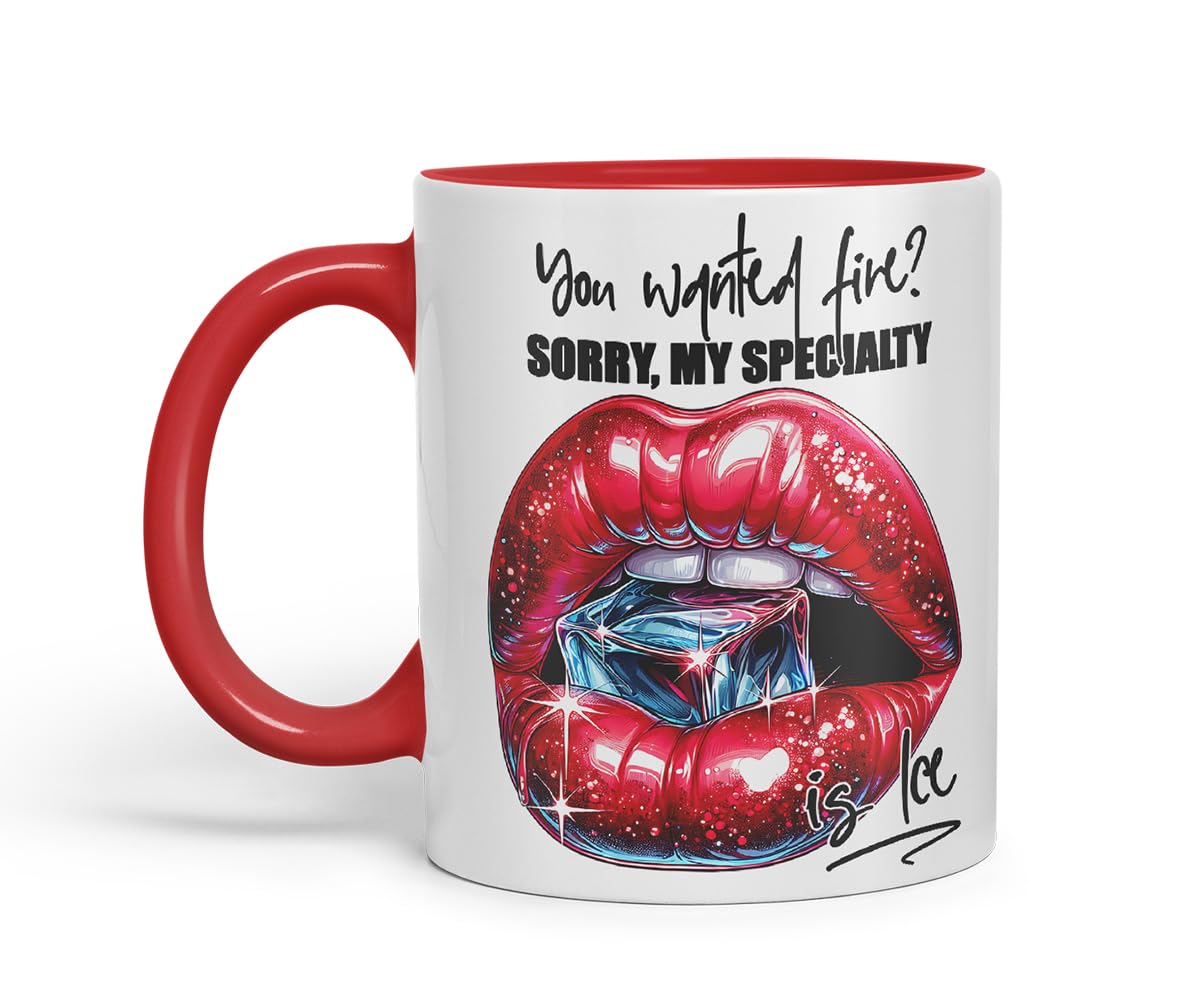 Vixar Sorry My Specialty is Ice Mug – Coloured Ceramic Mug Cup Gift, 11oz (Black)