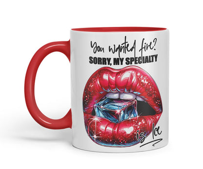 Vixar Sorry My Specialty is Ice Mug – Coloured Ceramic Mug Cup Gift, 11oz (Black)