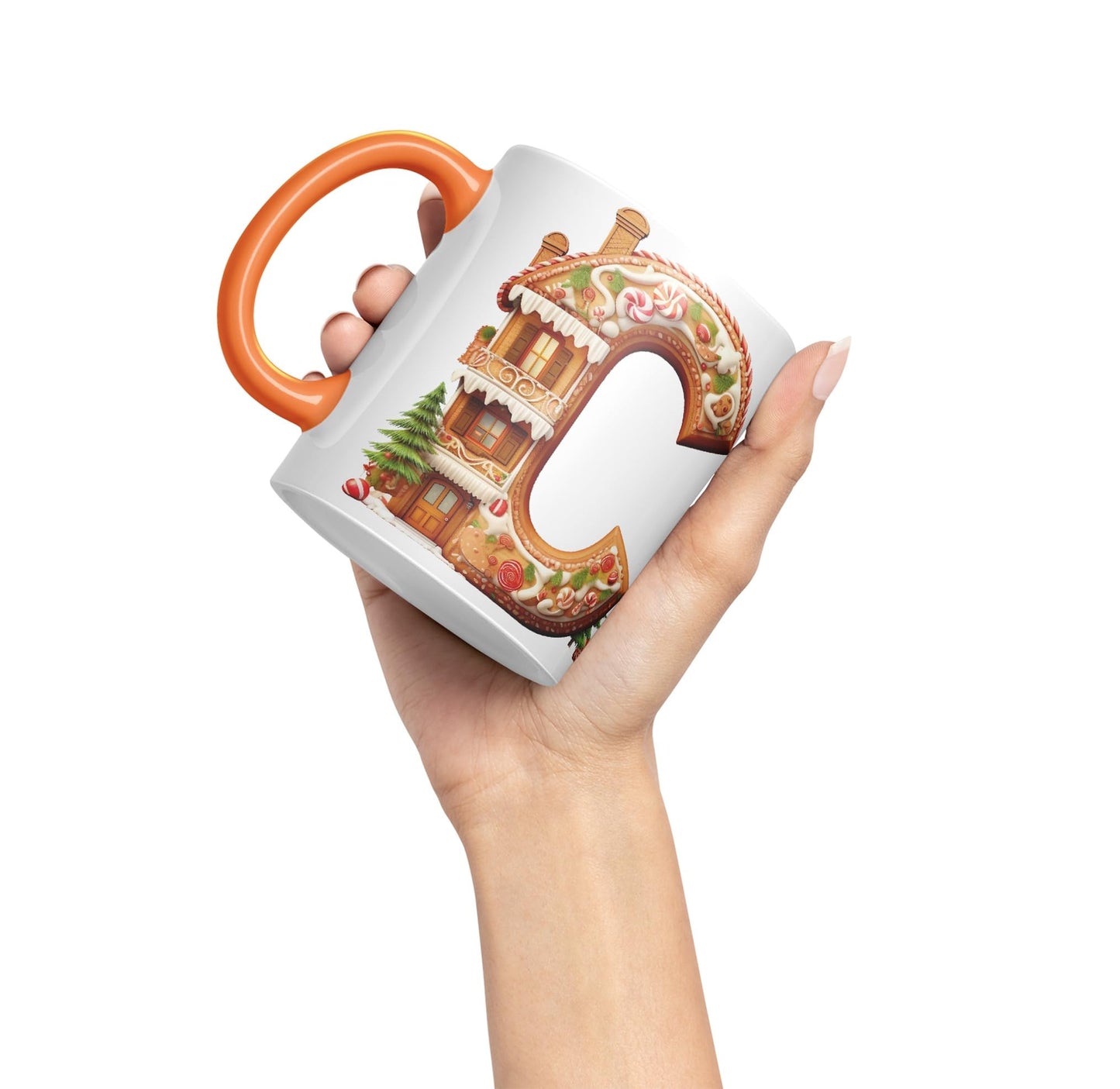 Ginger Alphabet Monogram Letters Letter Gingerbread Man Baked Joke sarkasm Sarcastic Orange Ceramic Coloured Mug Cup for Tea Coffee Hot Brew 330ml 11Oz Gift