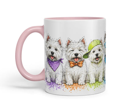 Vixar Westie Dog Mug – Cute West Highland Terrier Coloured Ceramic Mug Cup Gift, 11oz (Black)