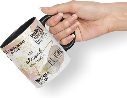 Vixar Self Love Matters – Positive Thoughts Coloured Mug Cup 11oz (Black)