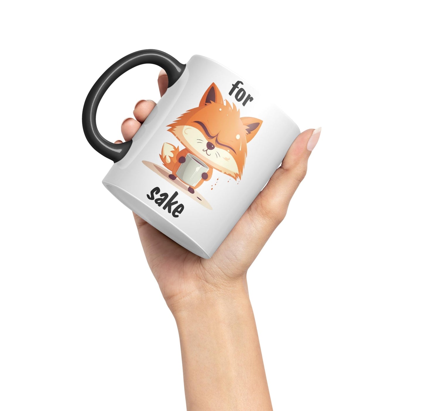 for Fox Sake Sarcastic Joke Ceramic Coloured Mug Cup for Tea Coffee Hot Brew 330ml 11Oz