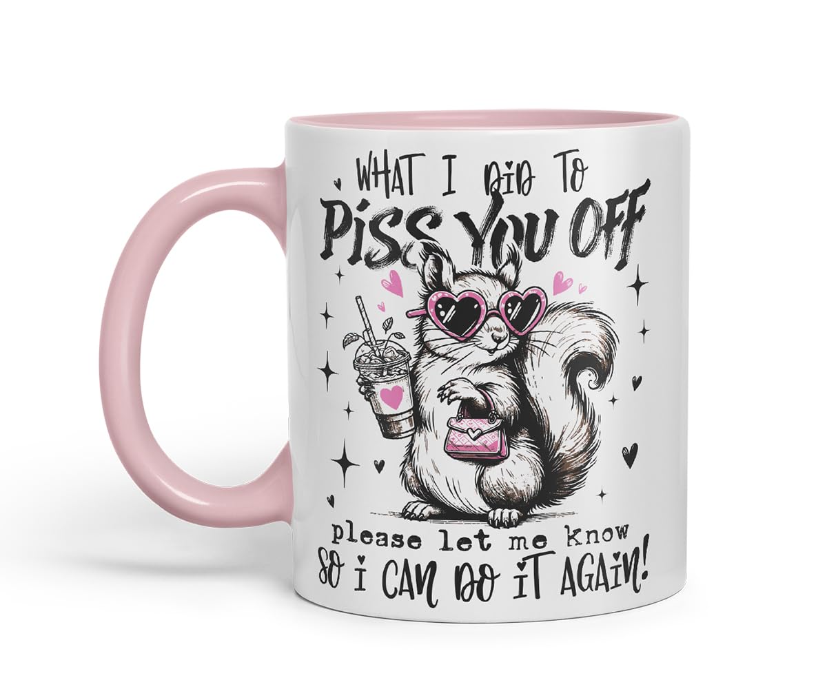 Vixar Funny Skunk Sarcastic Mug – Coloured Ceramic Mug Cup Gift, 11oz (Black)