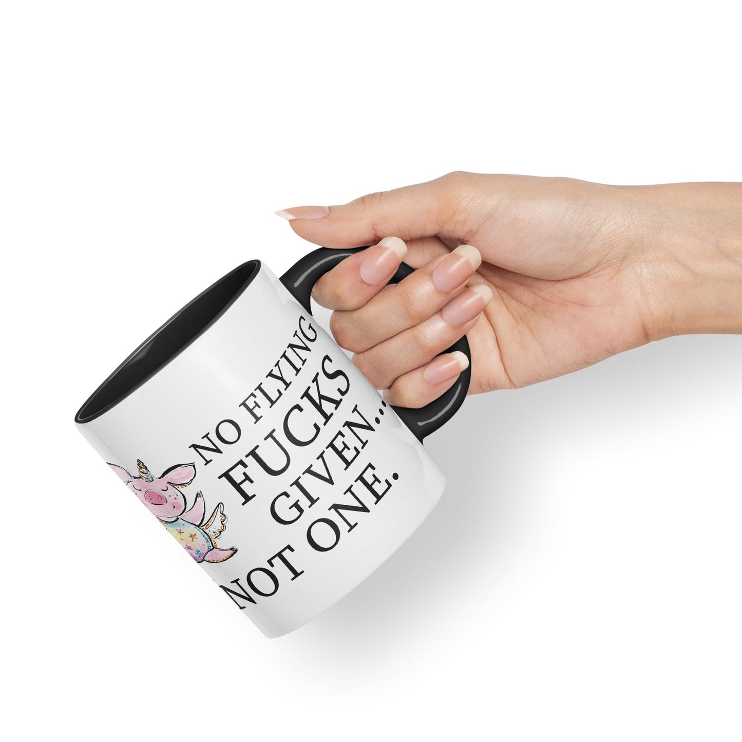 No Flying F.., Given… Not one Unicorn Pig Joke Sarcastic Ceramic Coloured Mug Cup for Tea Coffee Hot Brew 330ml 11Oz