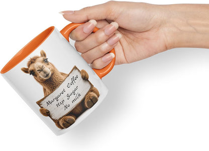 Vixar Personalised Camel Mug with Name or Custom Message – Cute Animal Coloured Ceramic Mug Cup Gift, 11oz (Orange)